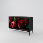 DAHLIAS AND POMEGRANATES 2-Door Sideboard in Black Finish