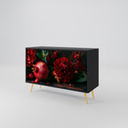 DAHLIAS AND POMEGRANATES 2-Door Sideboard in Black Finish