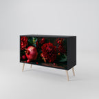 DAHLIAS AND POMEGRANATES 2-Door Sideboard in Black Finish