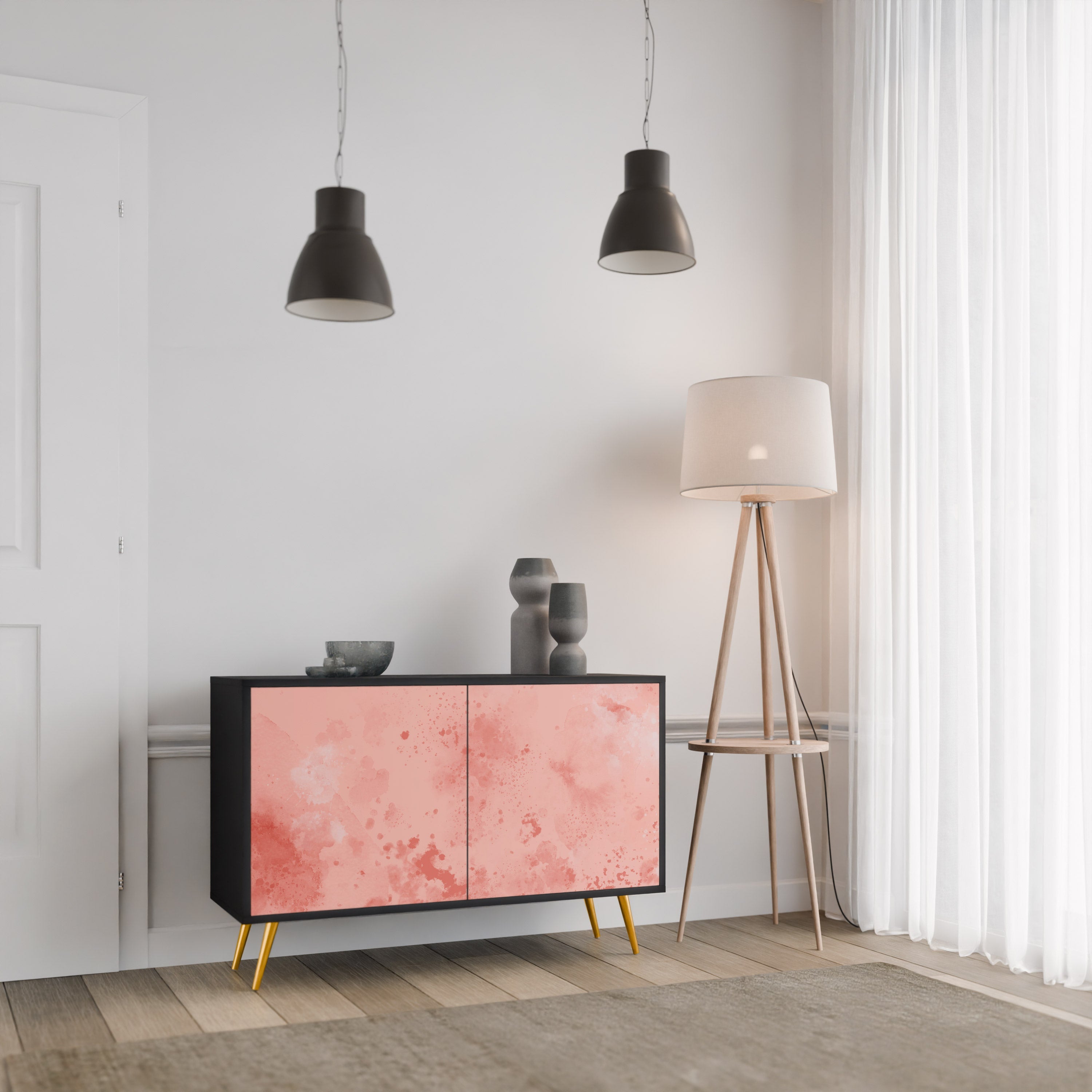 CRANE DANCE 2-Door Sideboard in Black Finish