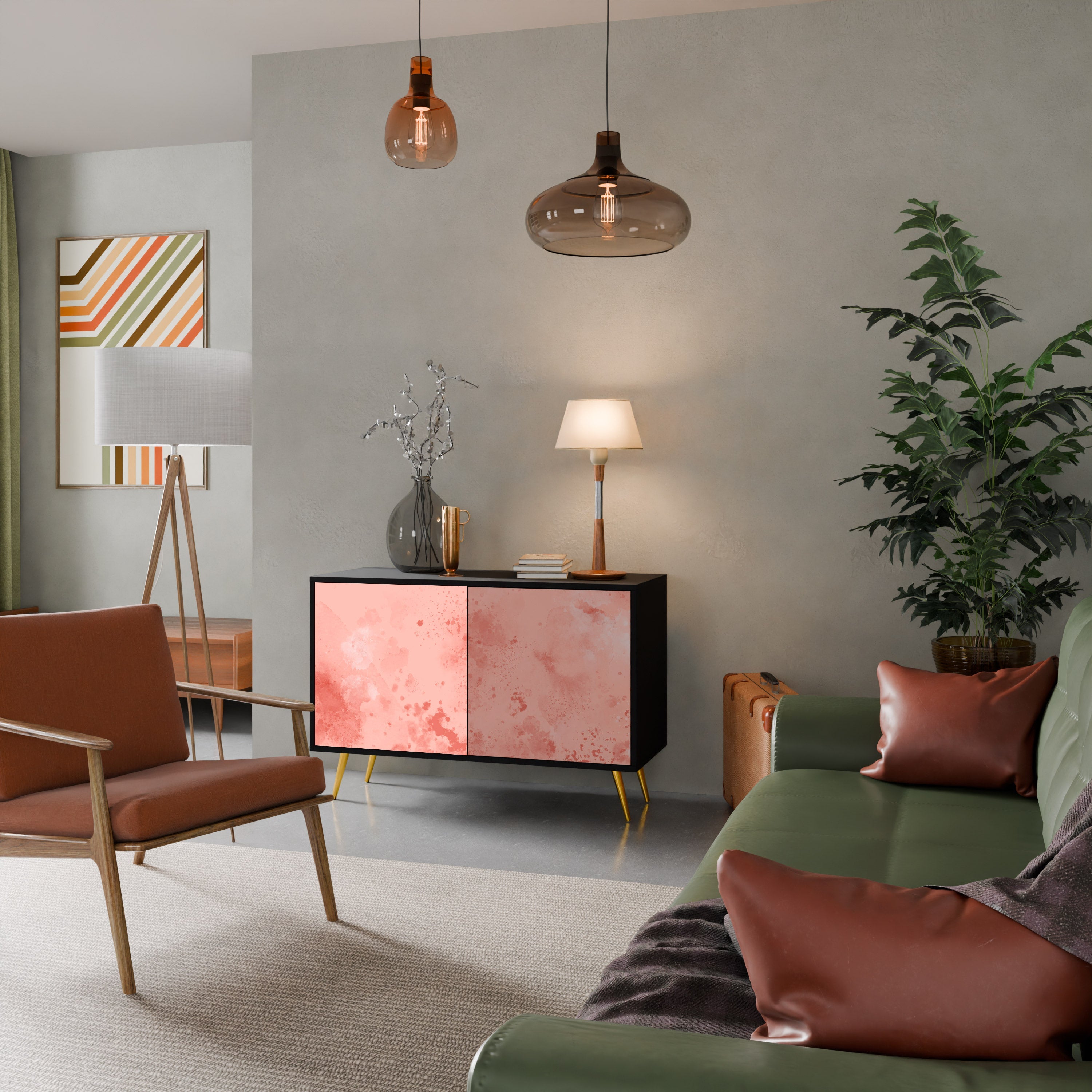 CRANE DANCE 2-Door Sideboard in Black Finish