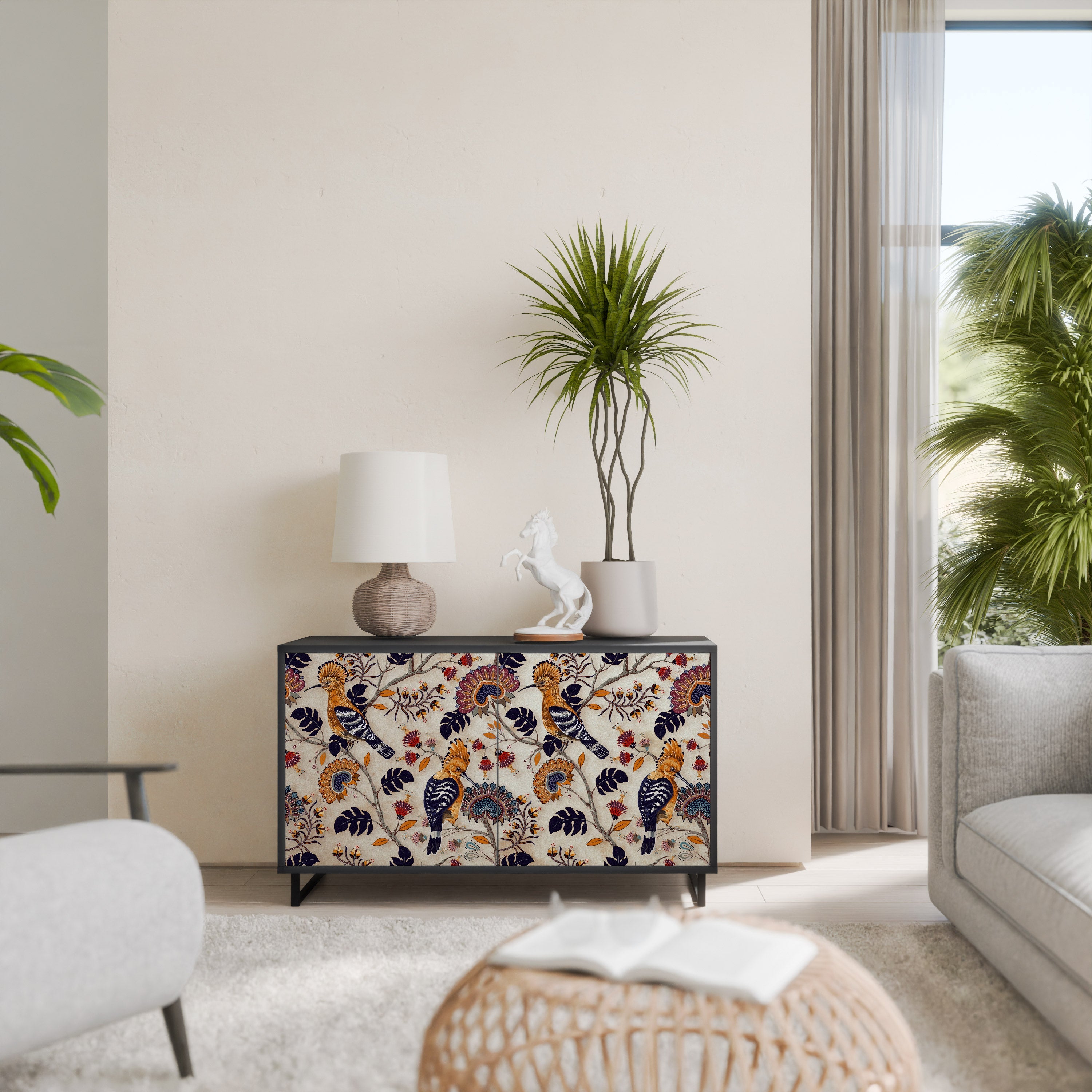 EMINENT HOOPOE Sideboard mit 2 Türen in Schwarz