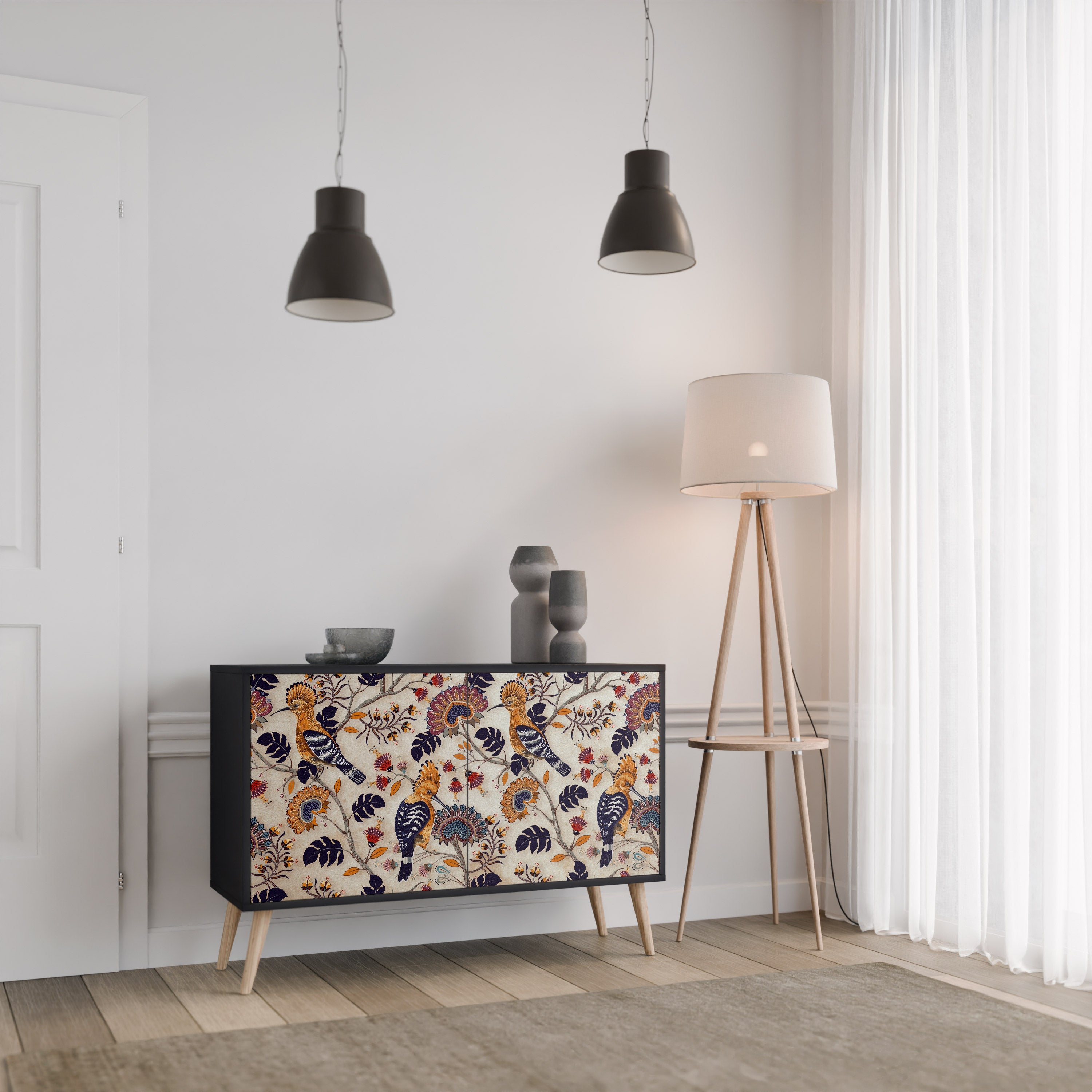 EMINENT HOOPOE Sideboard mit 2 Türen in Schwarz
