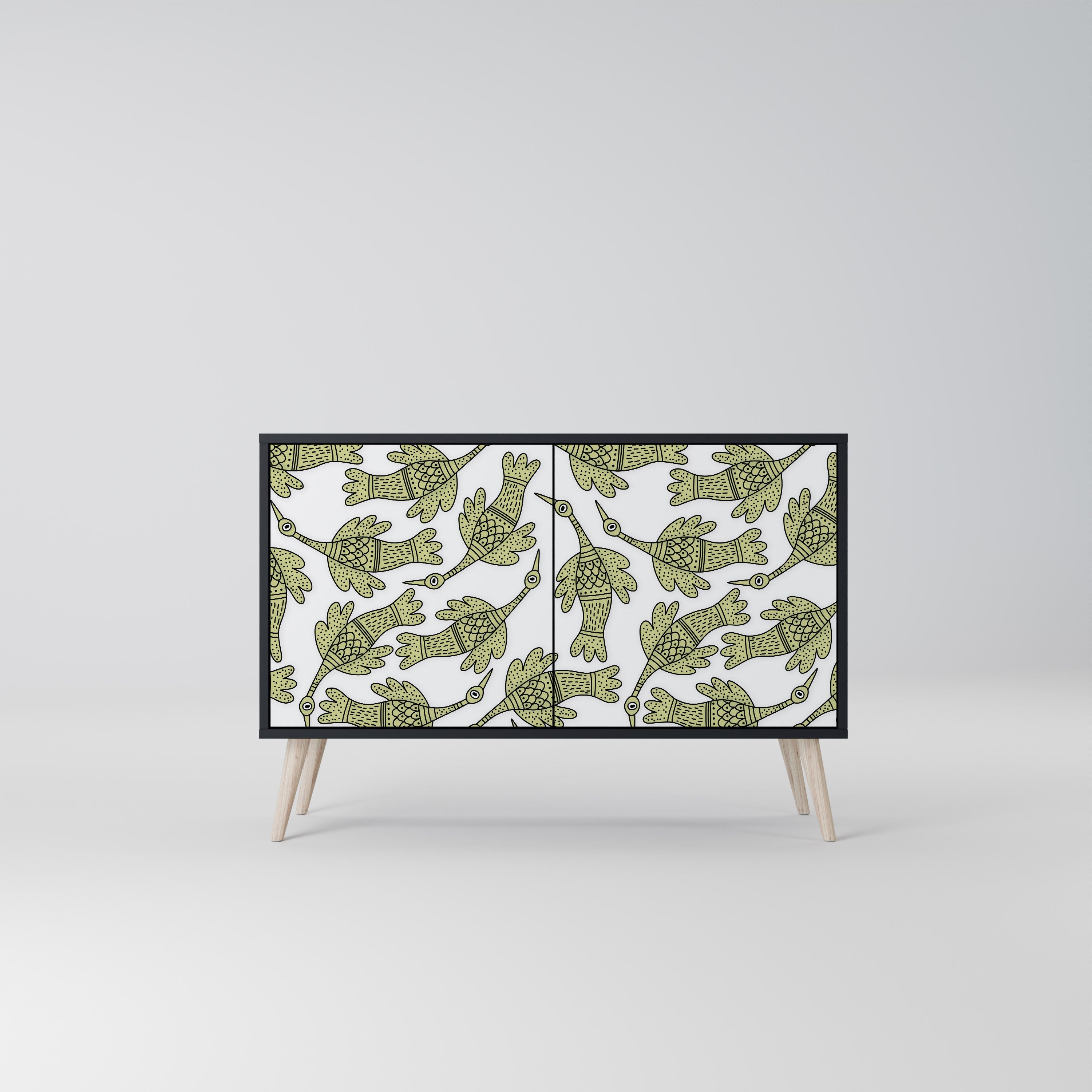 SEEDLING SONGBIRD 2-Door Sideboard in Black Finish