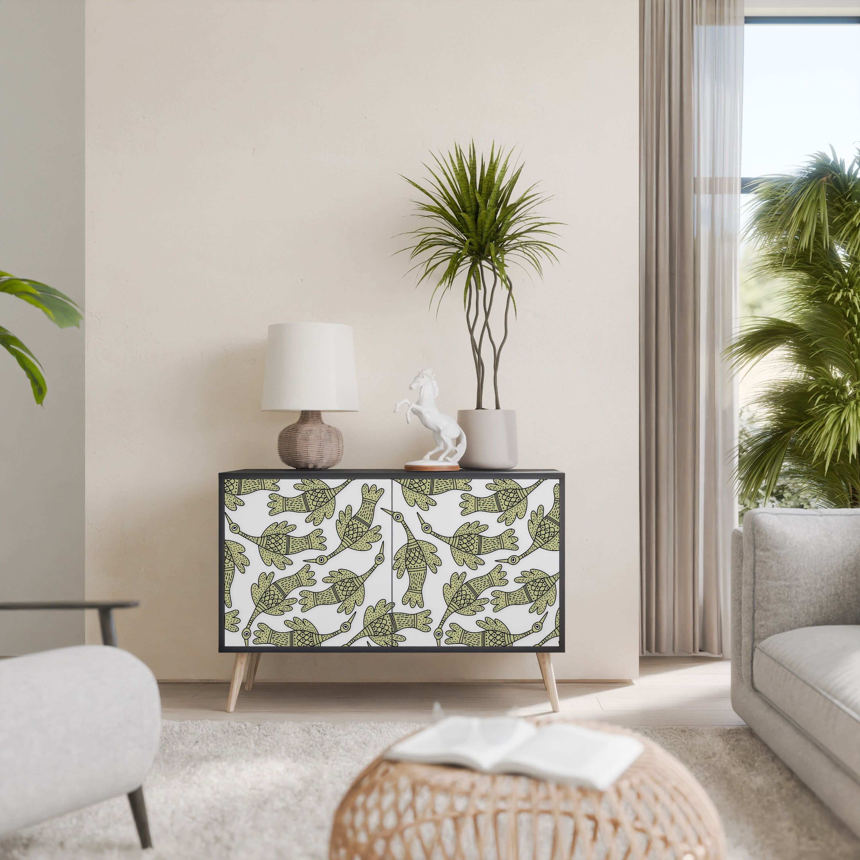 SEEDLING SONGBIRD 2-Door Sideboard in Black Finish