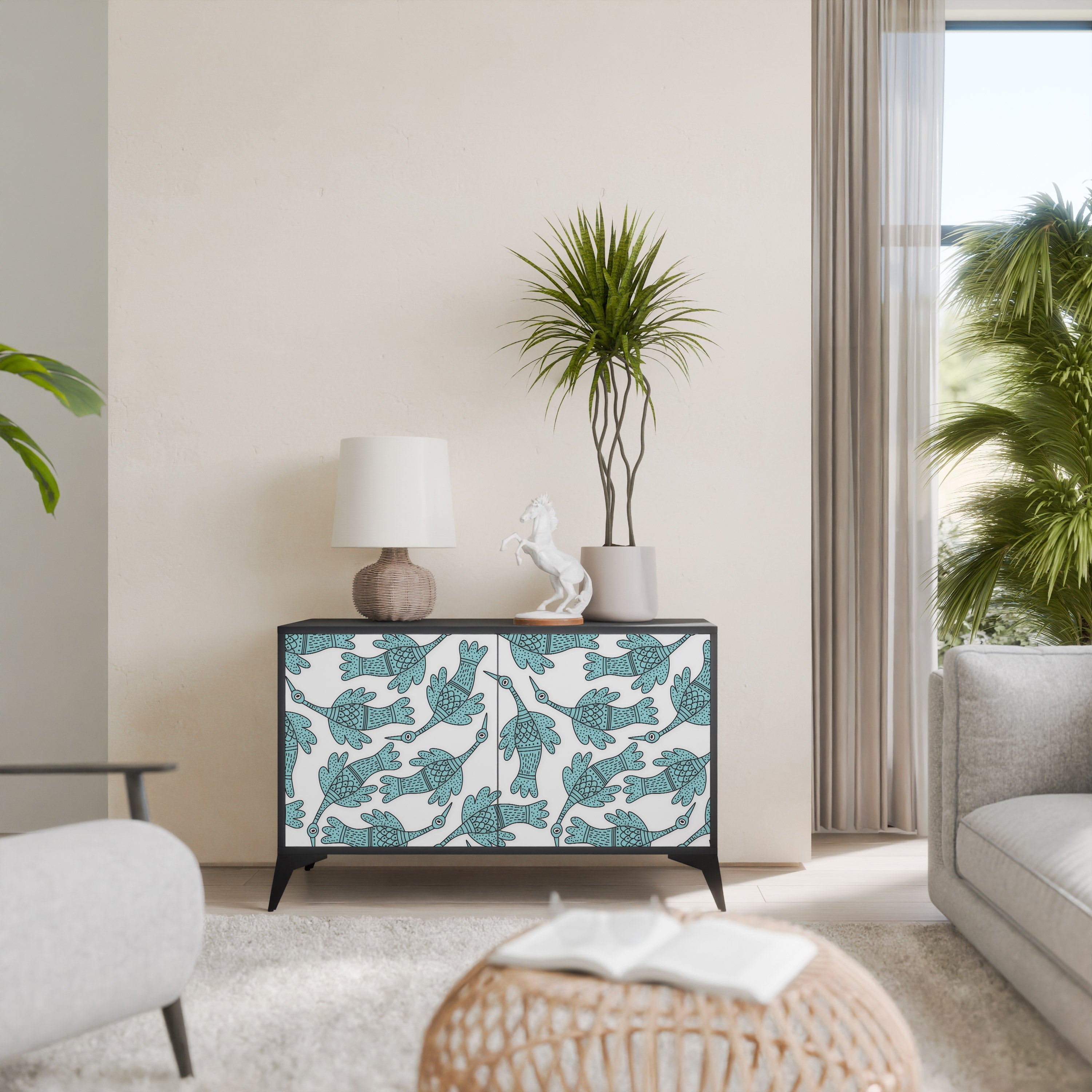 WATERSPOUT SONGIBIRD 2-Door Sideboard in Black Finish