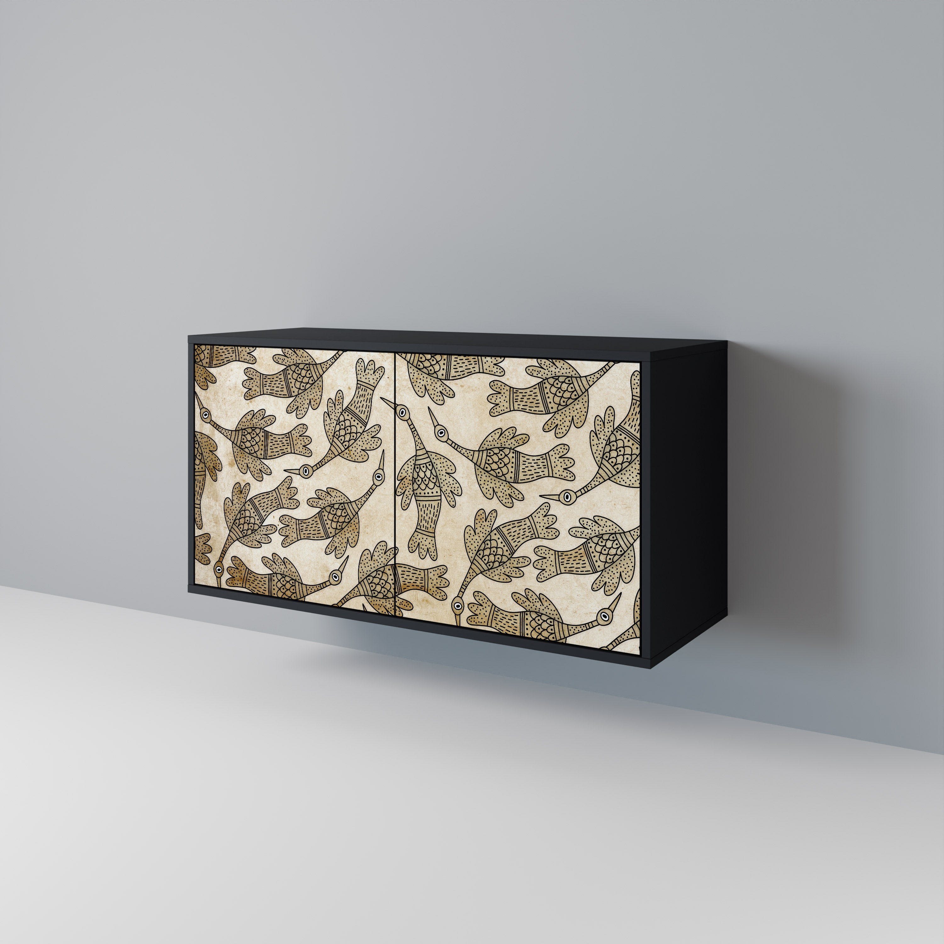 ALMONDINE SONGBIRD 2-Door Sideboard in Black Finish