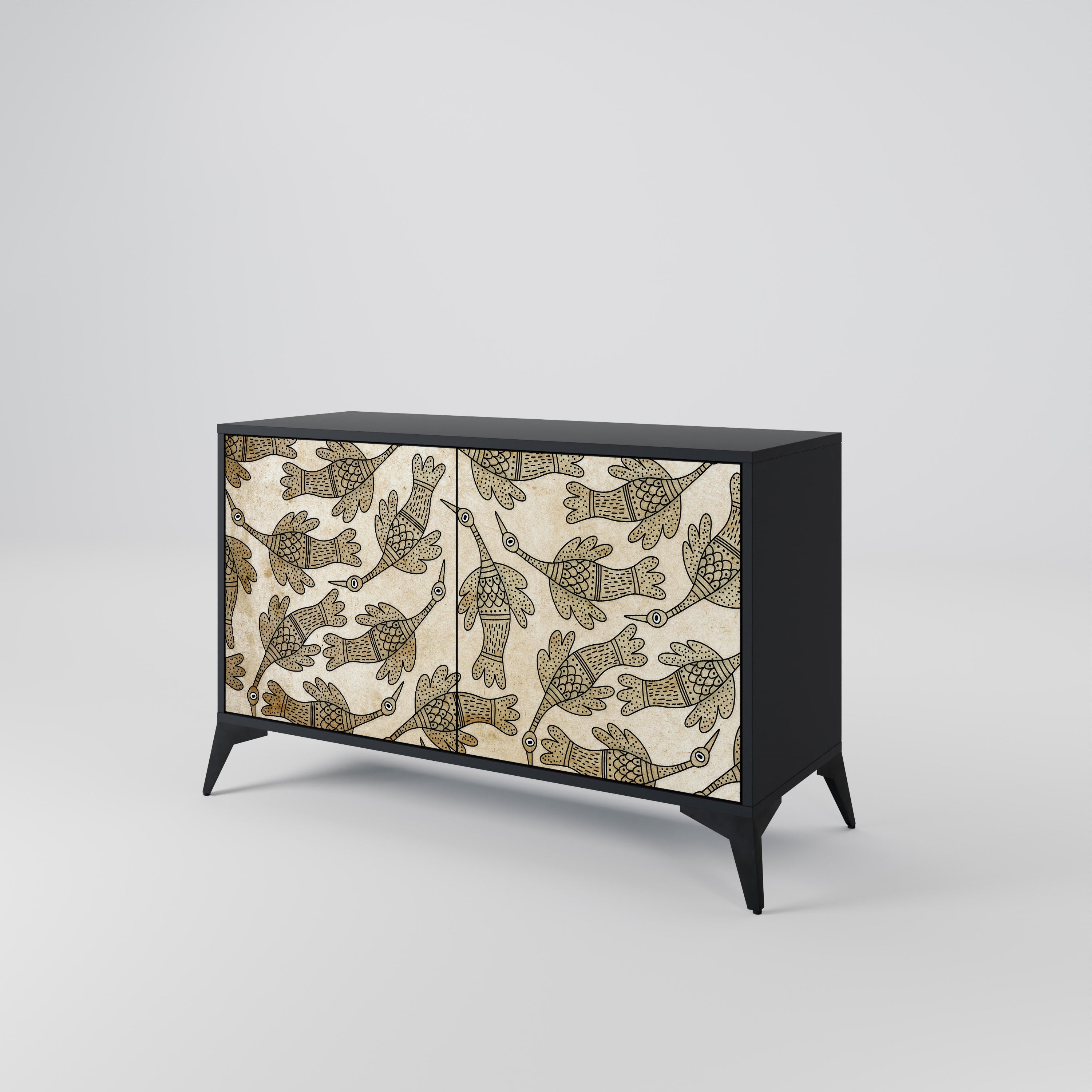ALMONDINE SONGBIRD 2-Door Sideboard in Black Finish