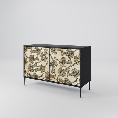 ALMONDINE SONGBIRD Sideboard mit 2 Türen in Schwarz