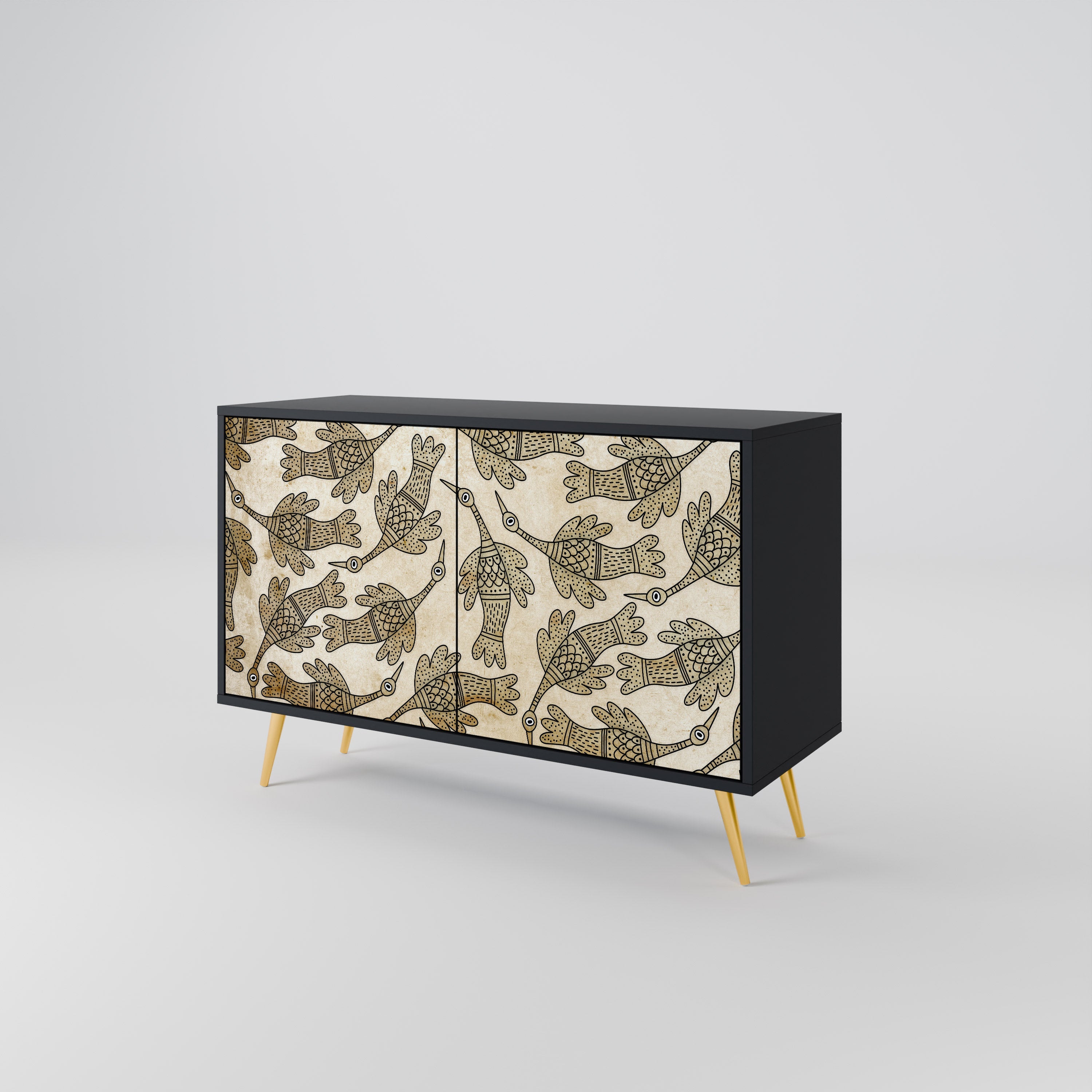 ALMONDINE SONGBIRD 2-Door Sideboard in Black Finish