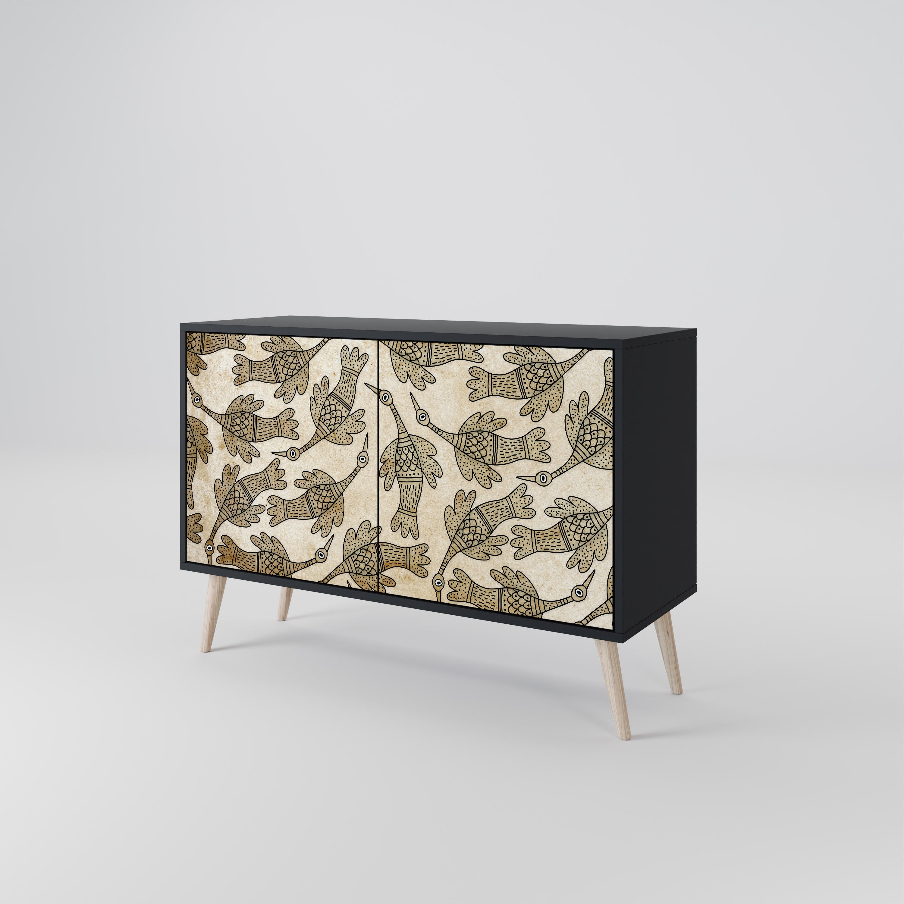 ALMONDINE SONGBIRD 2-Door Sideboard in Black Finish