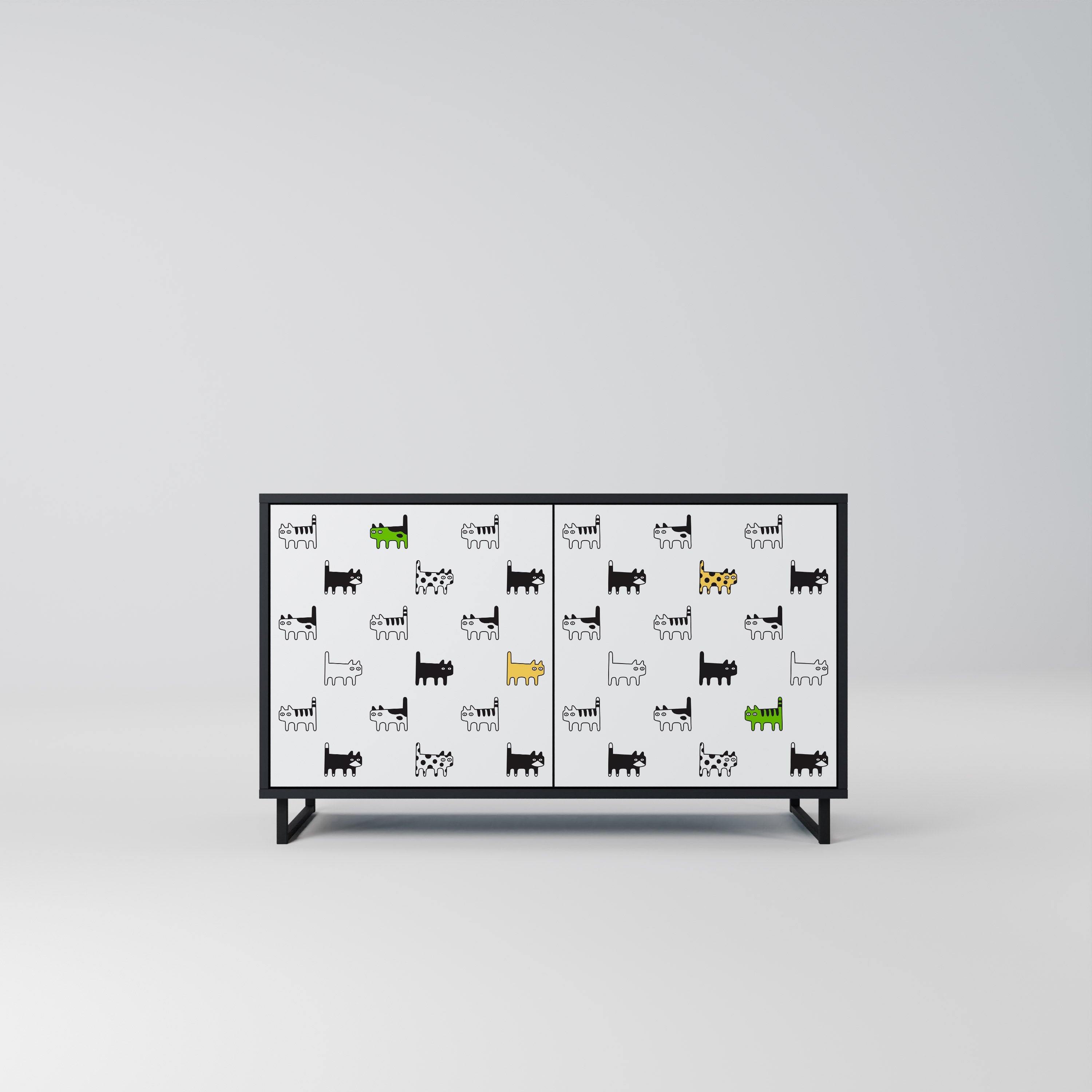 CATS COMPILATION 2-Door Sideboard in Black Finish