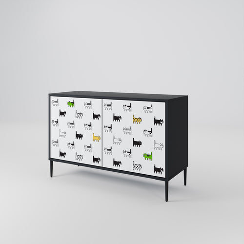CATS COMPILATION Sideboard mit 2 Türen in Schwarz