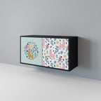 COLORFUL ALPACAS Sideboard mit 2 Türen in Schwarz