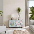 COLORFUL ALPACAS Sideboard mit 2 Türen in Schwarz