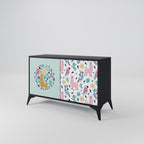 COLORFUL ALPACAS Sideboard mit 2 Türen in Schwarz