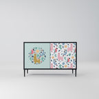 COLORFUL ALPACAS Sideboard mit 2 Türen in Schwarz