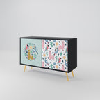 COLORFUL ALPACAS Sideboard mit 2 Türen in Schwarz