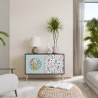 COLORFUL ALPACAS Sideboard mit 2 Türen in Schwarz