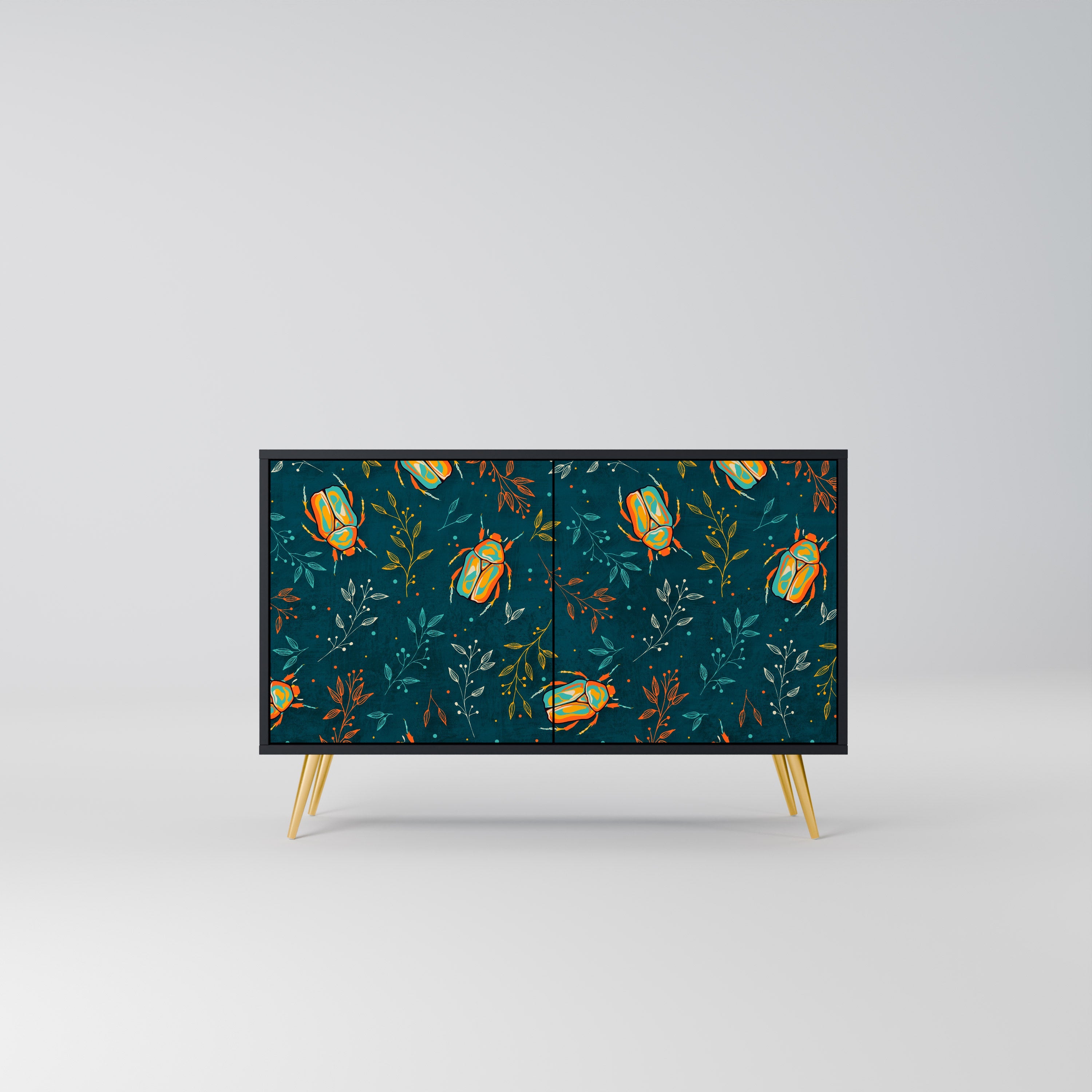 AUTUMN INSECTS 2-Door Sideboard in Black Finish