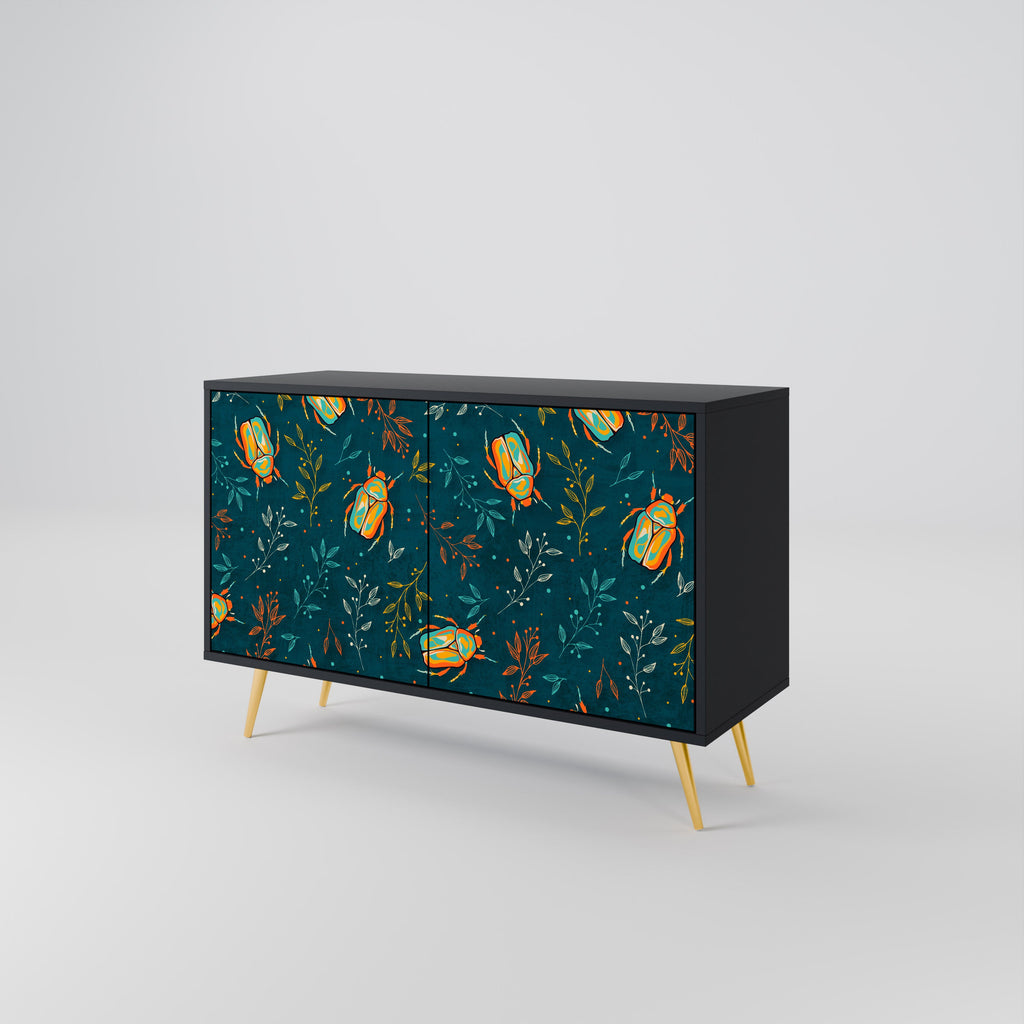 AUTUMN INSECTS 2-Door Sideboard in Black Finish
