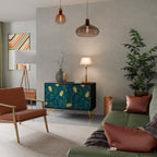 AUTUMN INSECTS 2-Door Sideboard in Black Finish