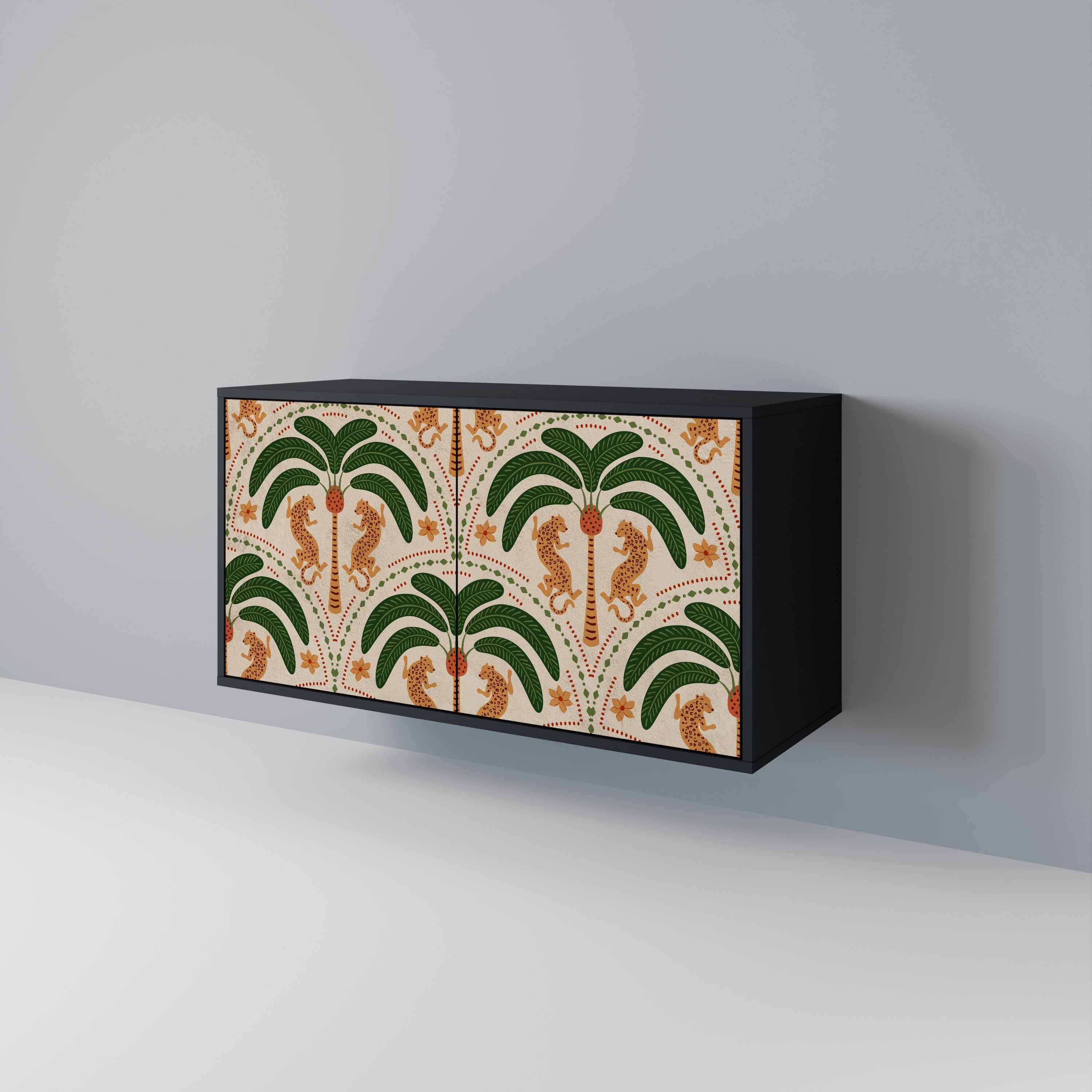 DANCING PREDATORS Sideboard mit 2 Türen in Schwarz