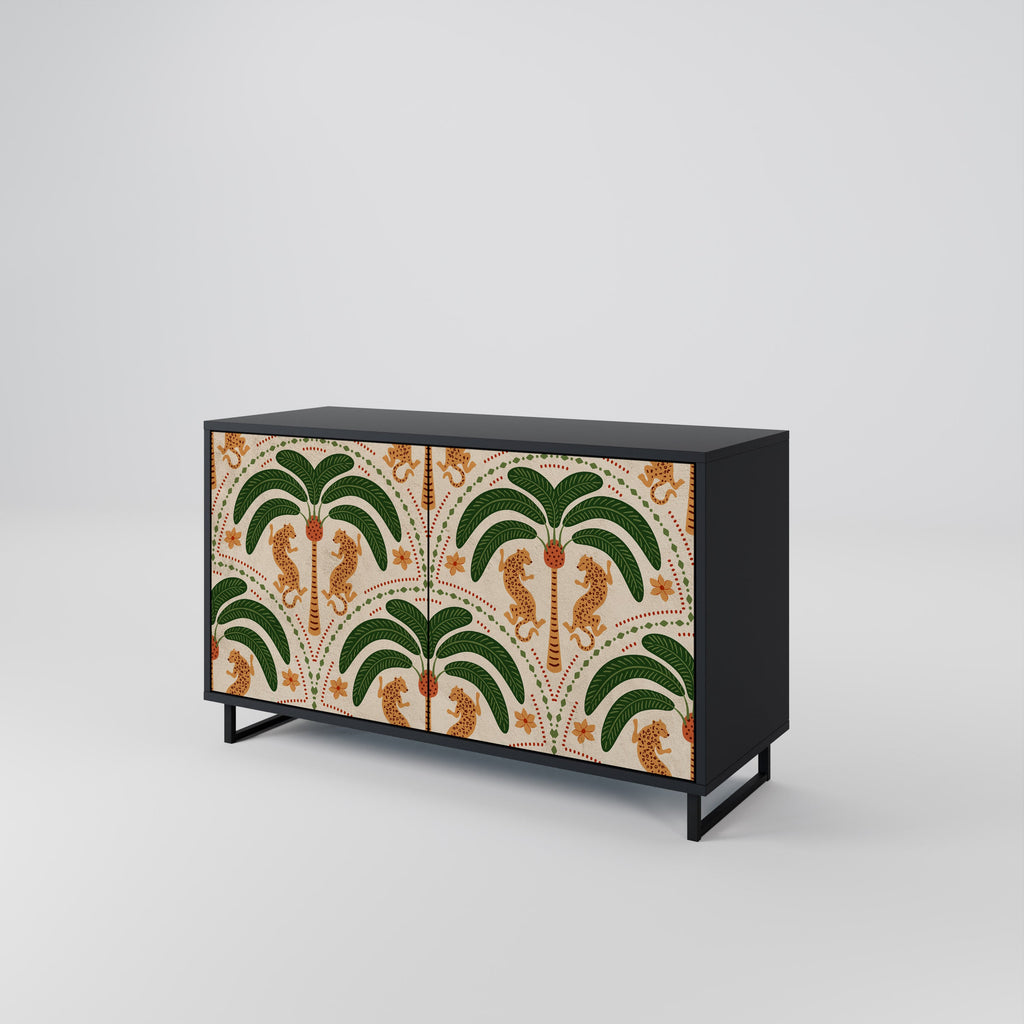 DANCING PREDATORS Sideboard mit 2 Türen in Schwarz