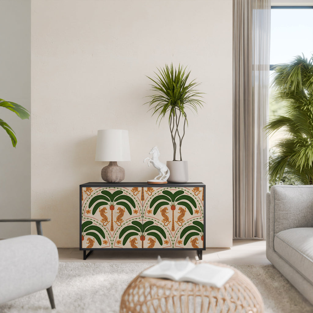 DANCING PREDATORS Sideboard mit 2 Türen in Schwarz