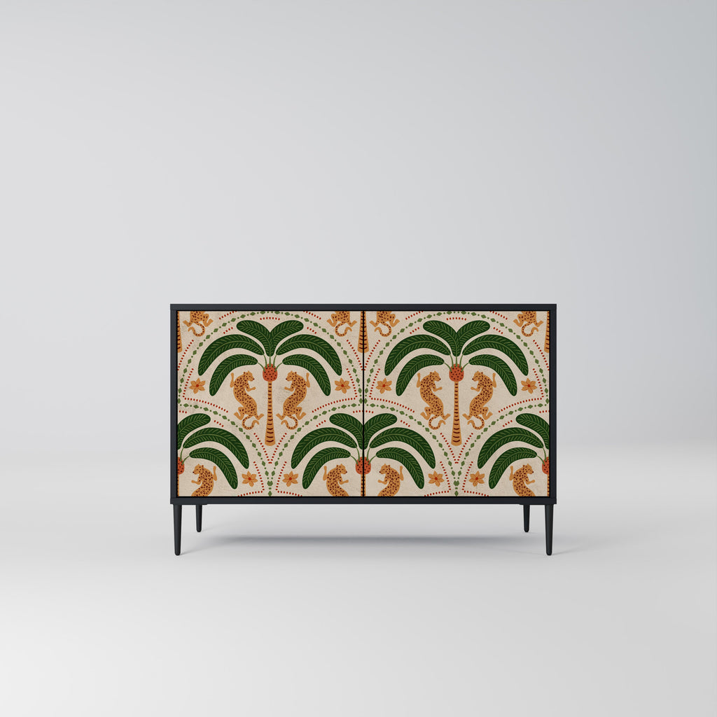 DANCING PREDATORS Sideboard mit 2 Türen in Schwarz