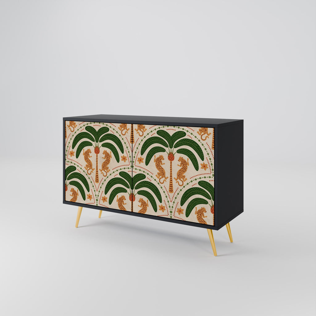 DANCING PREDATORS Sideboard mit 2 Türen in Schwarz