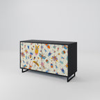 COLORFUL INSECTS Sideboard mit 2 Türen in Schwarz