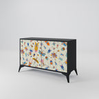 COLORFUL INSECTS Sideboard mit 2 Türen in Schwarz