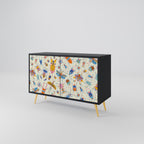 COLORFUL INSECTS Sideboard mit 2 Türen in Schwarz