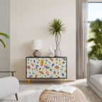 COLORFUL INSECTS Sideboard mit 2 Türen in Schwarz