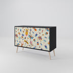 COLORFUL INSECTS Sideboard mit 2 Türen in Schwarz