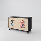 MYTHOLOGICAL CREATURES 2-Door Sideboard in Black Finish