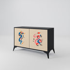 MYTHOLOGICAL CREATURES 2-Door Sideboard in Black Finish
