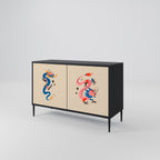 MYTHOLOGICAL CREATURES 2-Door Sideboard in Black Finish