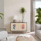 MYTHOLOGICAL CREATURES 2-Door Sideboard in Black Finish