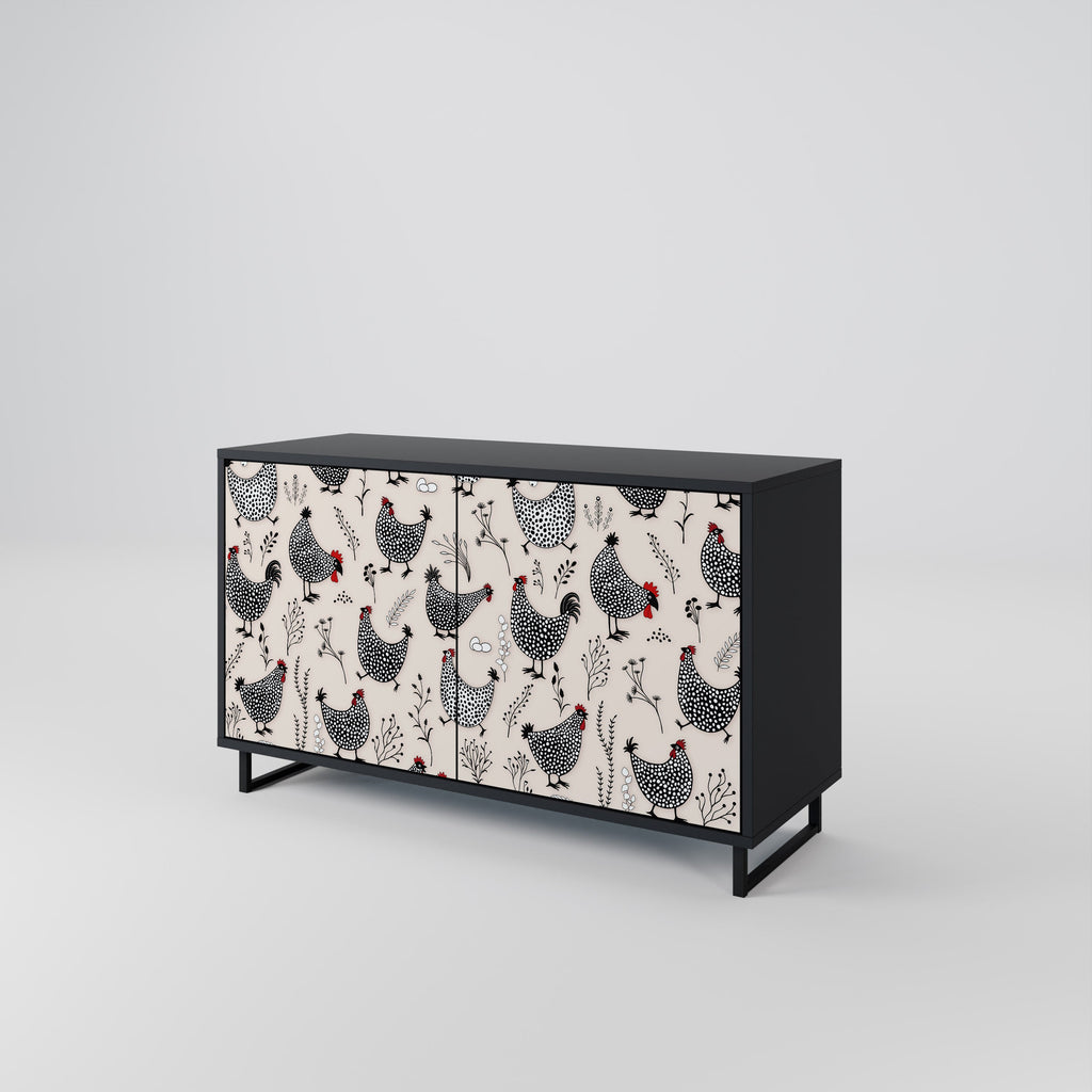 HAPPY HENS Sideboard mit 2 Türen in Schwarz
