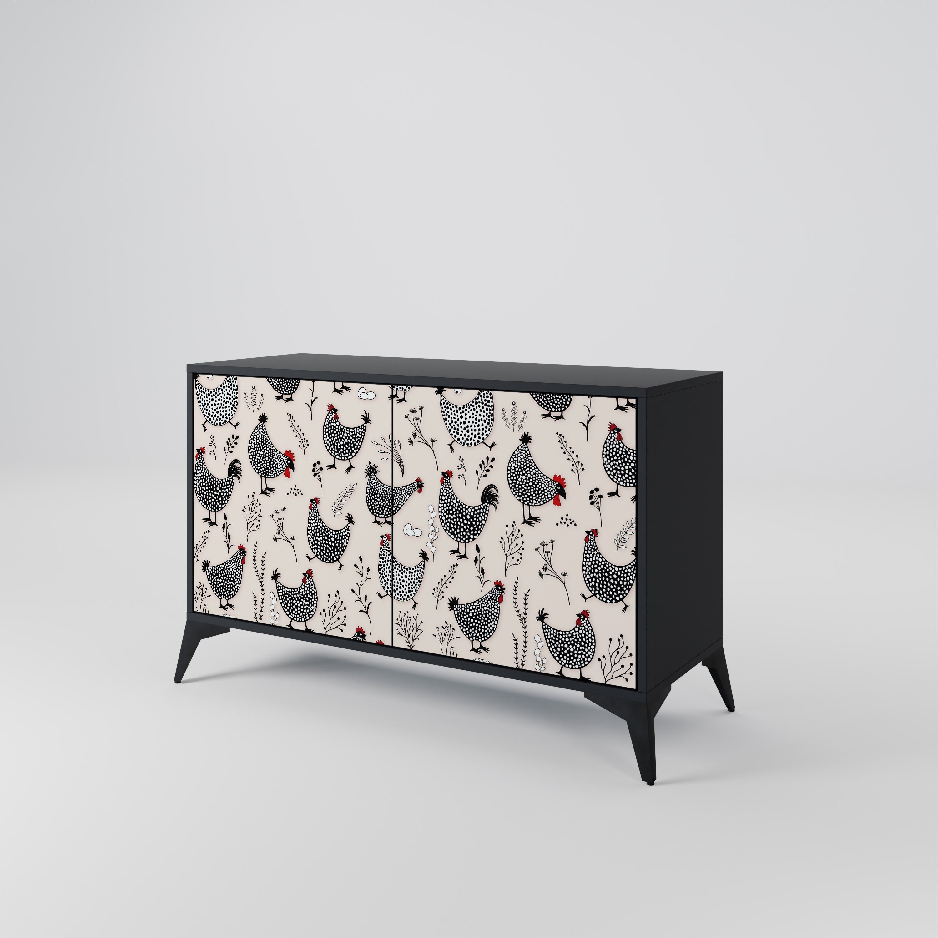 HAPPY HENS Sideboard mit 2 Türen in Schwarz