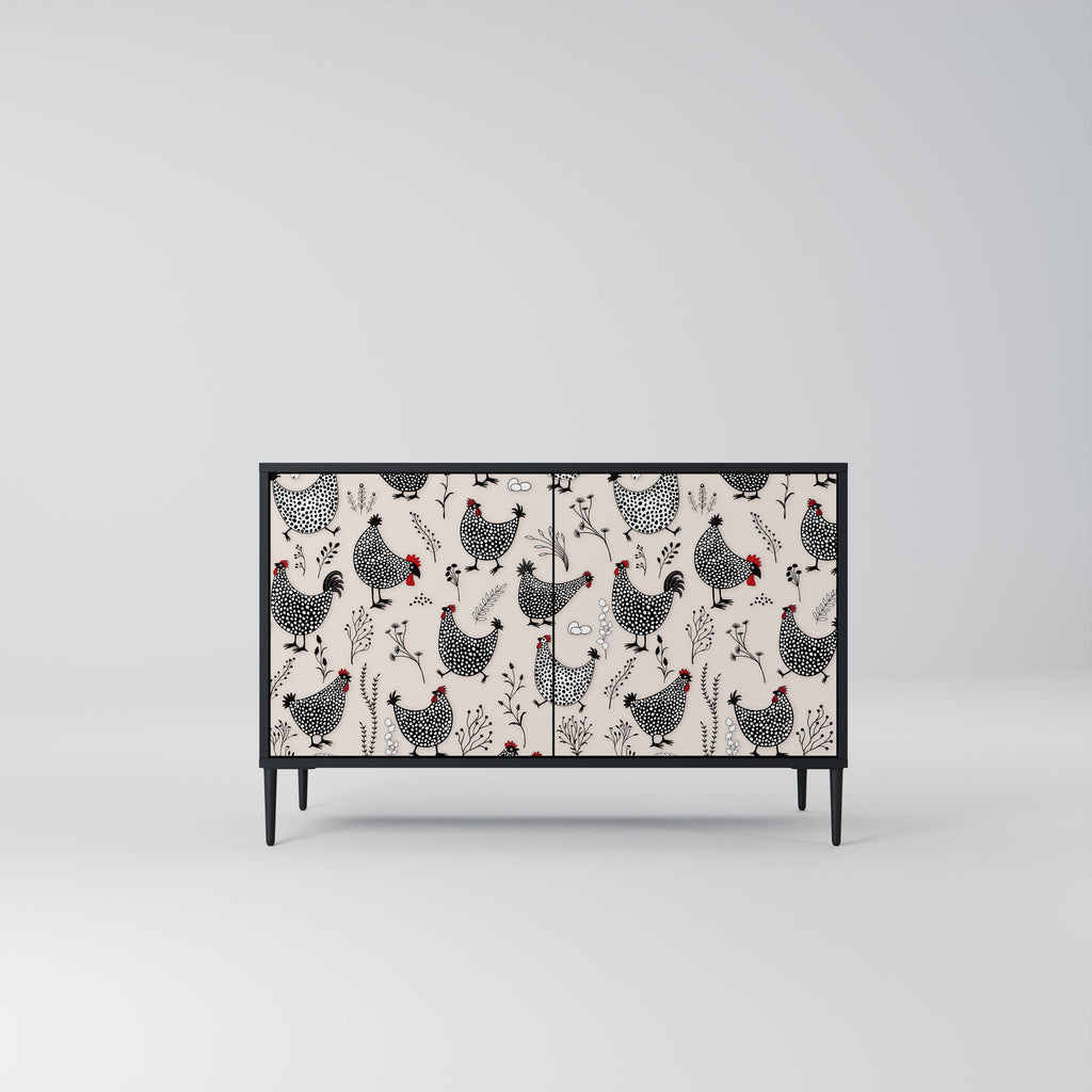 HAPPY HENS Sideboard mit 2 Türen in Schwarz