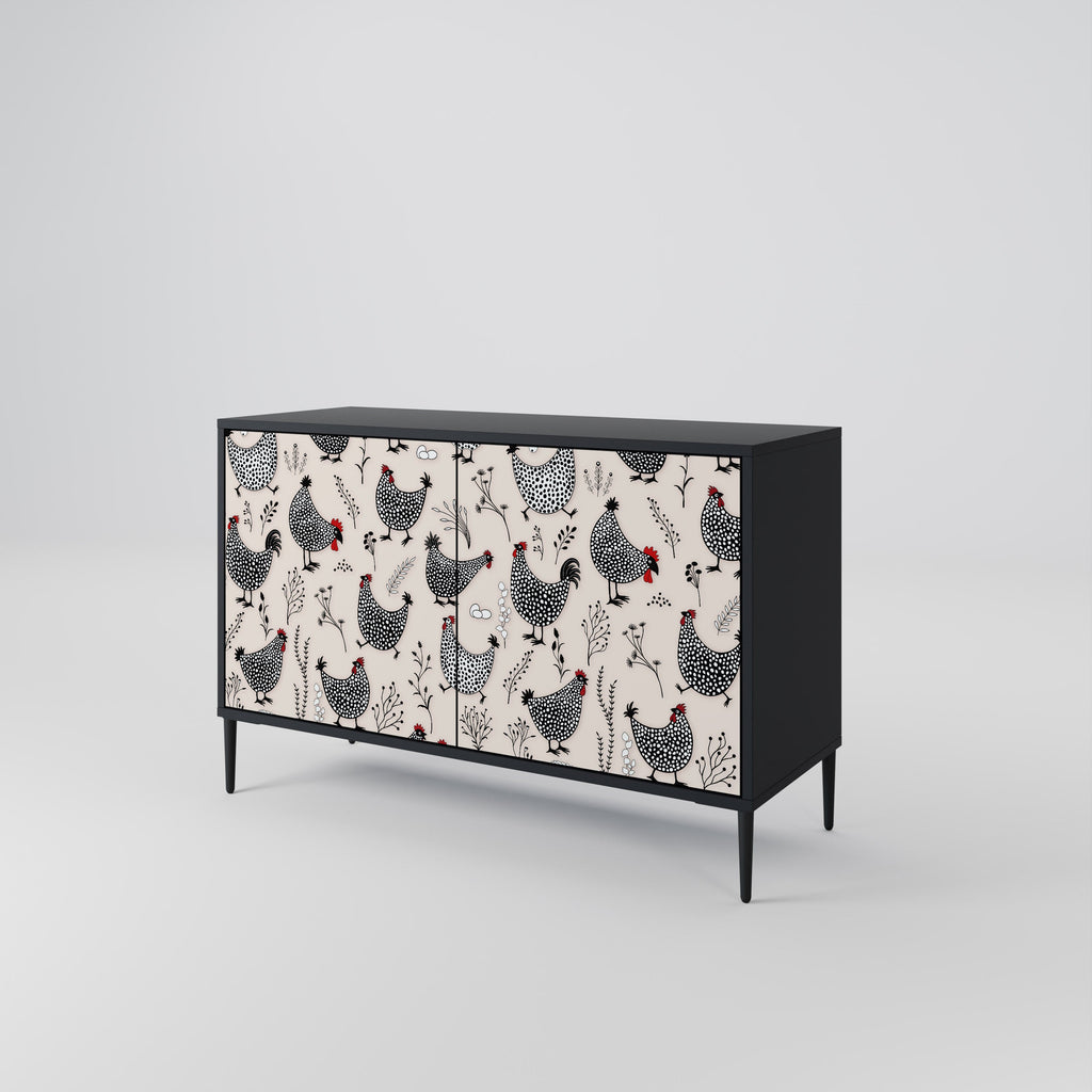 HAPPY HENS Sideboard mit 2 Türen in Schwarz