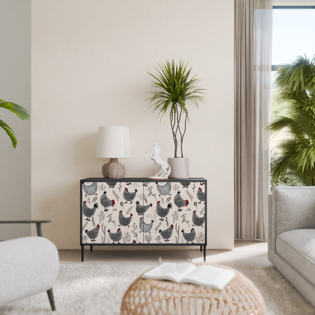 HAPPY HENS Sideboard mit 2 Türen in Schwarz