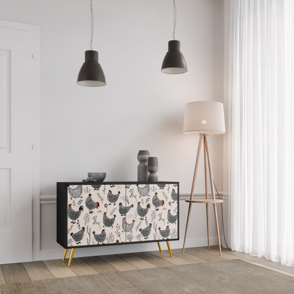 HAPPY HENS Sideboard mit 2 Türen in Schwarz