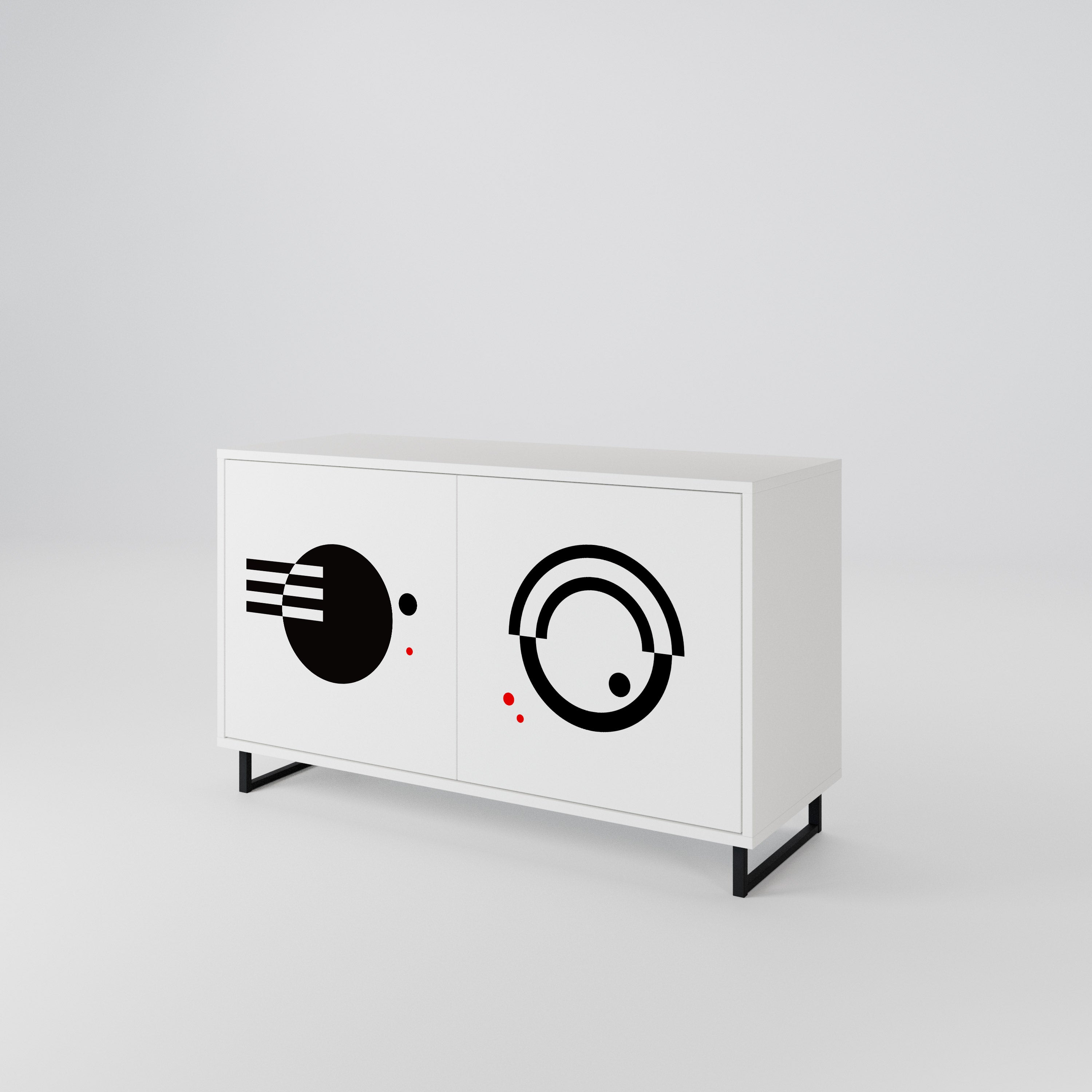 BLACK AND WHITE COMBINATION 2-türiges Sideboard