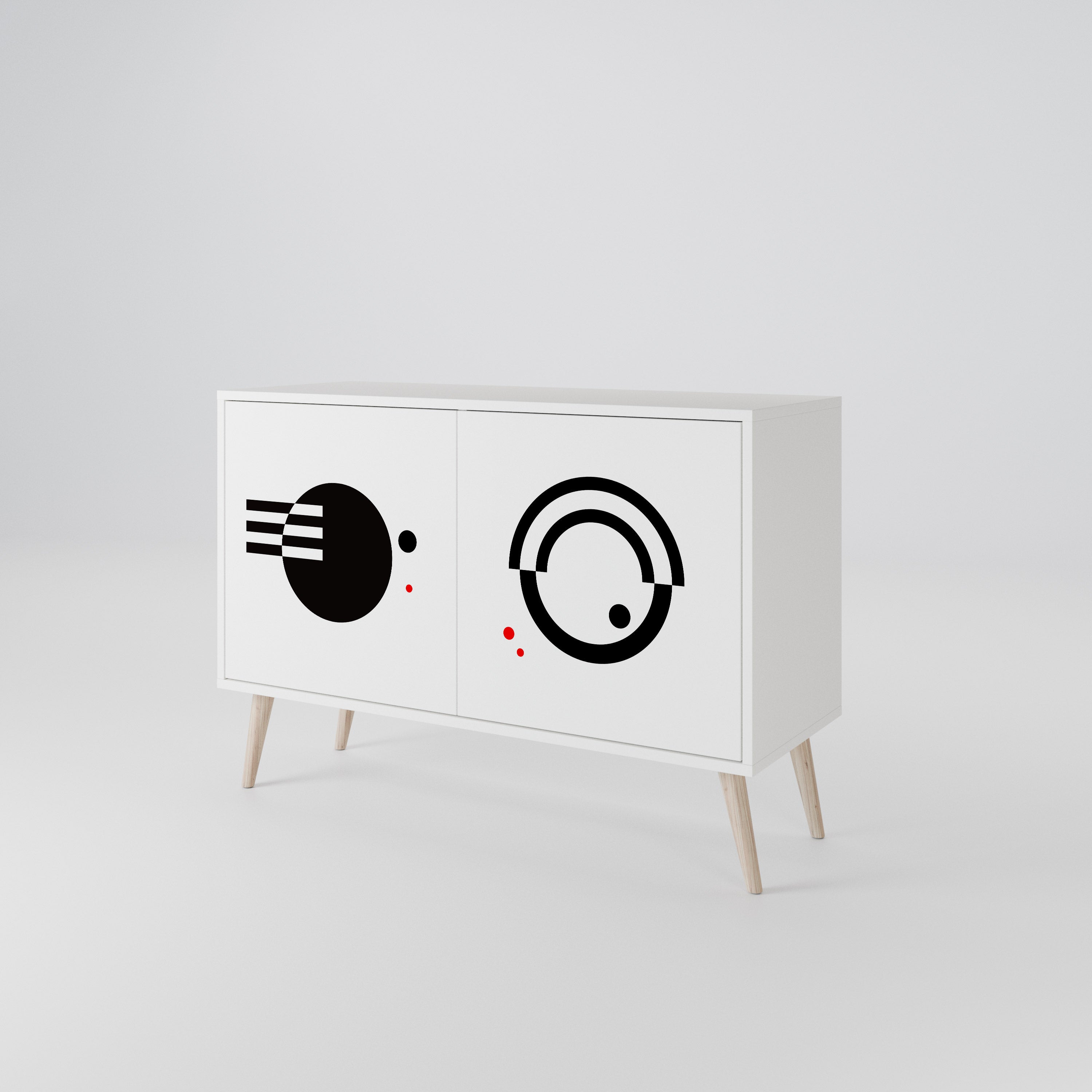 BLACK AND WHITE COMBINATION 2-türiges Sideboard