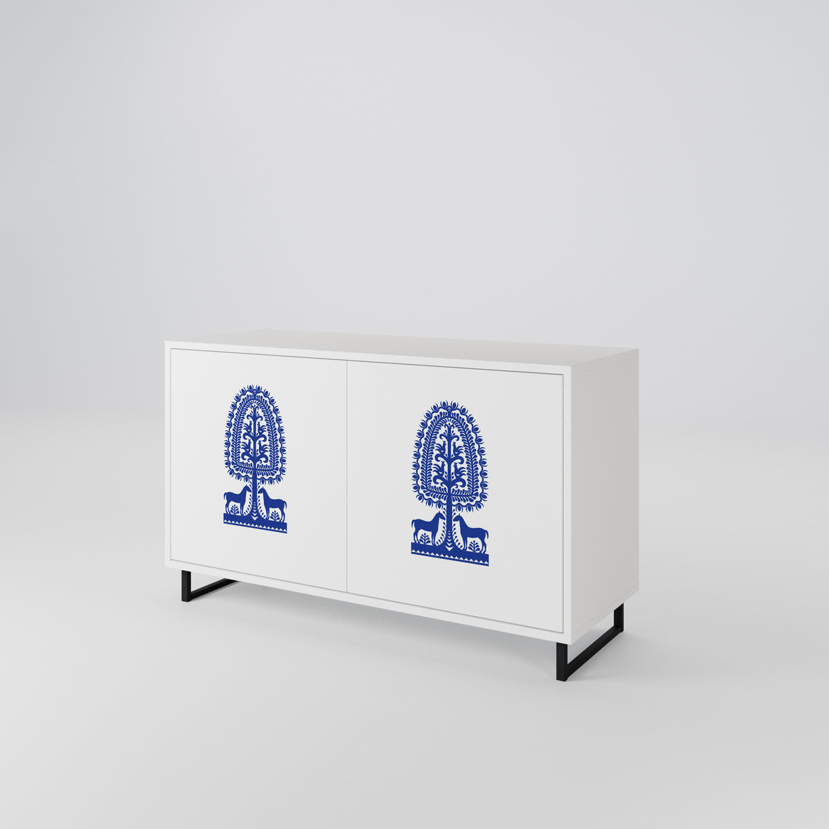 POLISH FOLK ART 2-türiges Sideboard