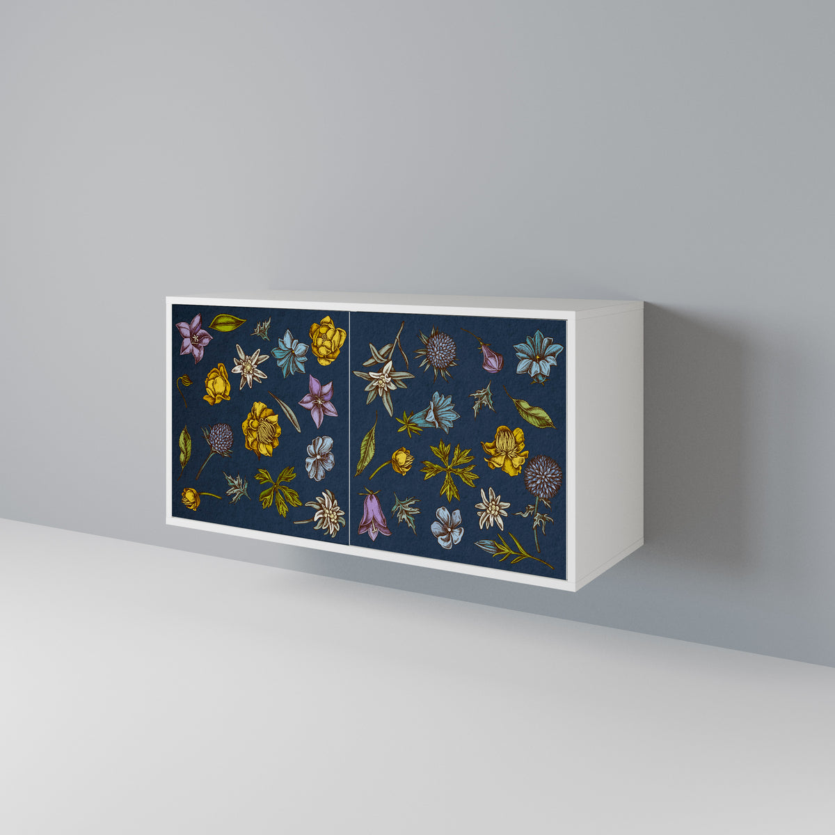 FLOWERS ON NAVY BLUE 2-türiges Sideboard